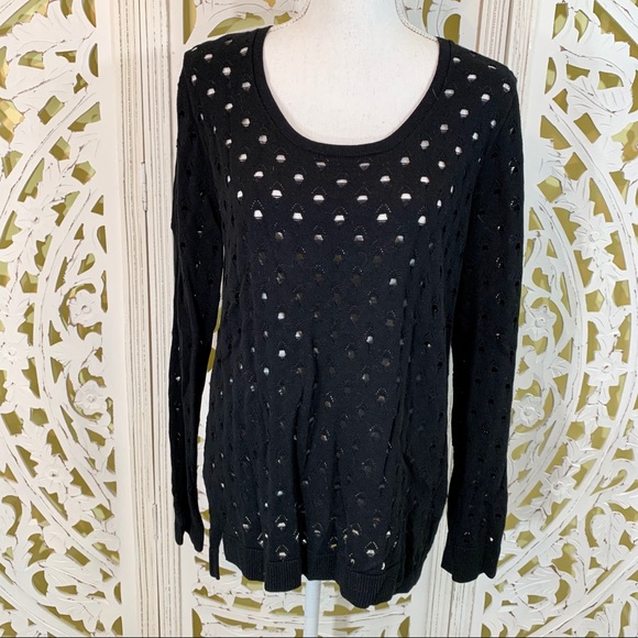 Rock & Republic Sweaters - Rock & Republic Black Open Stitch Sweater